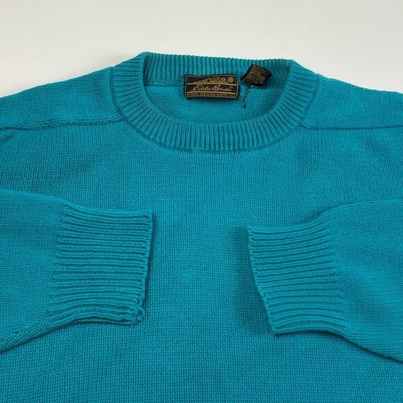 Vintage Teal Eddie Bauer Outdoors Hiking Camping 90s Sweater Size Large - Picture 6 of 7